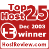 Awards, Bookandhost got Top 50 host winner for the month of october in 2003. 