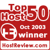 Awards, Bookandhost got Top 50 host winner for the month of october in 2003. 